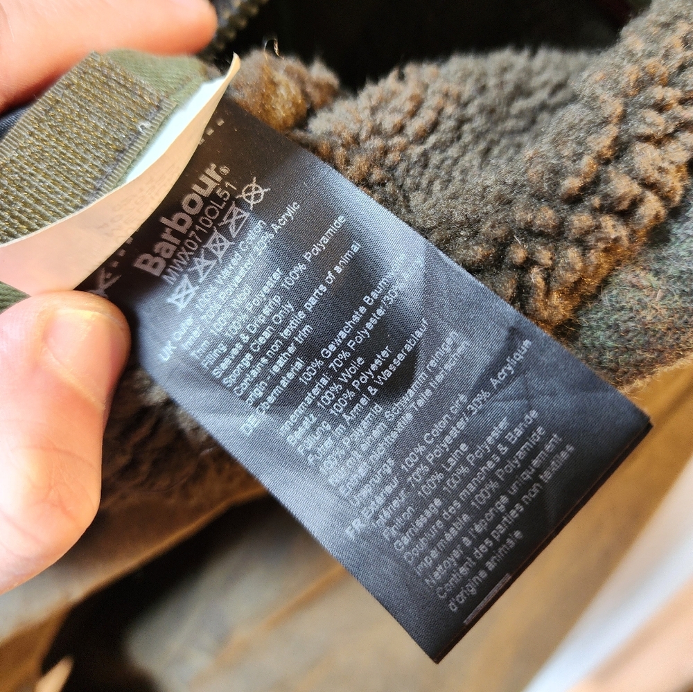 Barbour Greatcoat Wyton Wax Hybrid Sportcoat Medium Tweed And Leather Accents - Picture 10 of 11